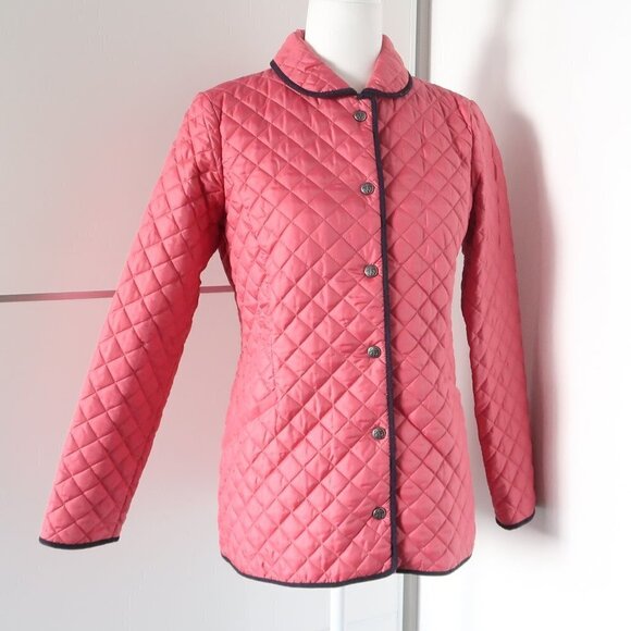Brooks Brothers Pink Quilted Collared Water Repellant Jacket Size Small S - Picture 4 of 11